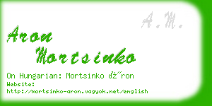 aron mortsinko business card